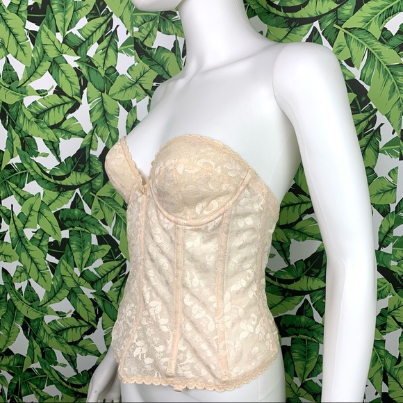 Vintage Carnival Bustier Corset 36B Underwire Long Line Backless Bra USA Made - Picture 2 of 8